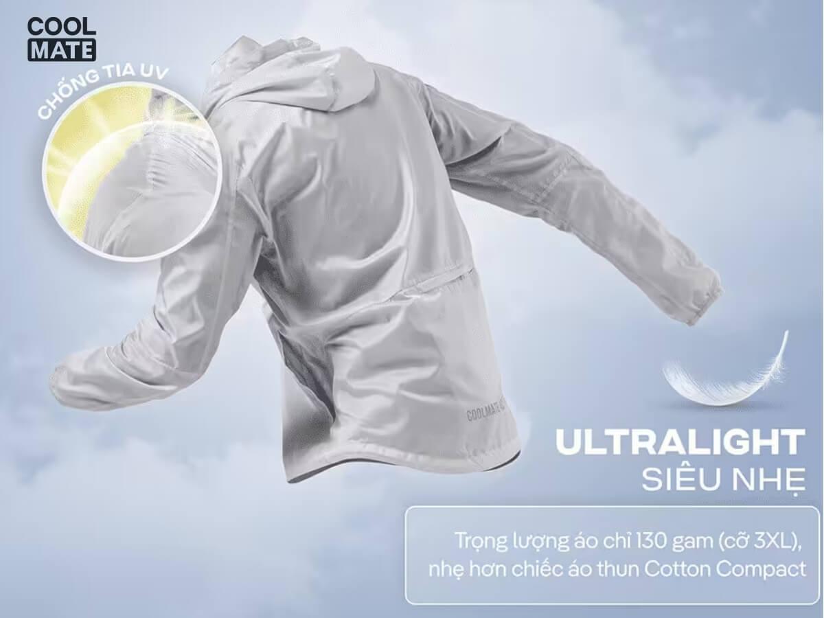 Áo khoác chạy bộ có mũ fast and Free siêu nhẹ Coolmate