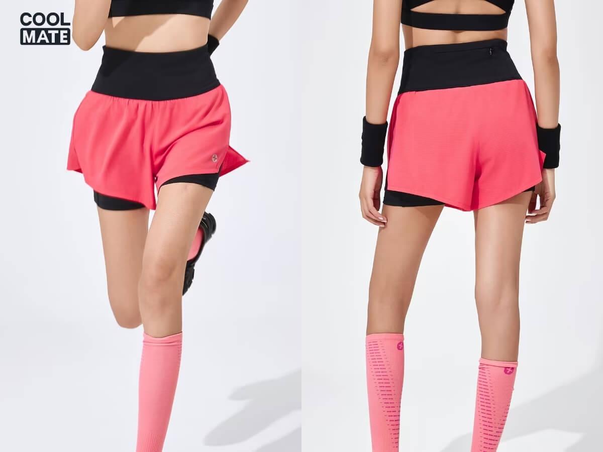 Quần Shorts nữ chạy bộ 2 lớp Race Shorts coolmate