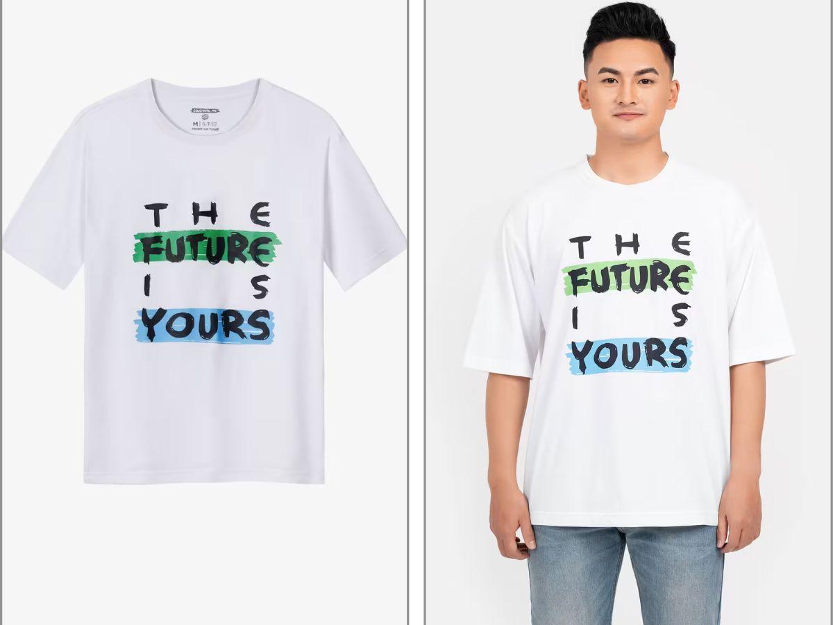  Áo thun trắng in The Future Is Yours Clean Vietnam