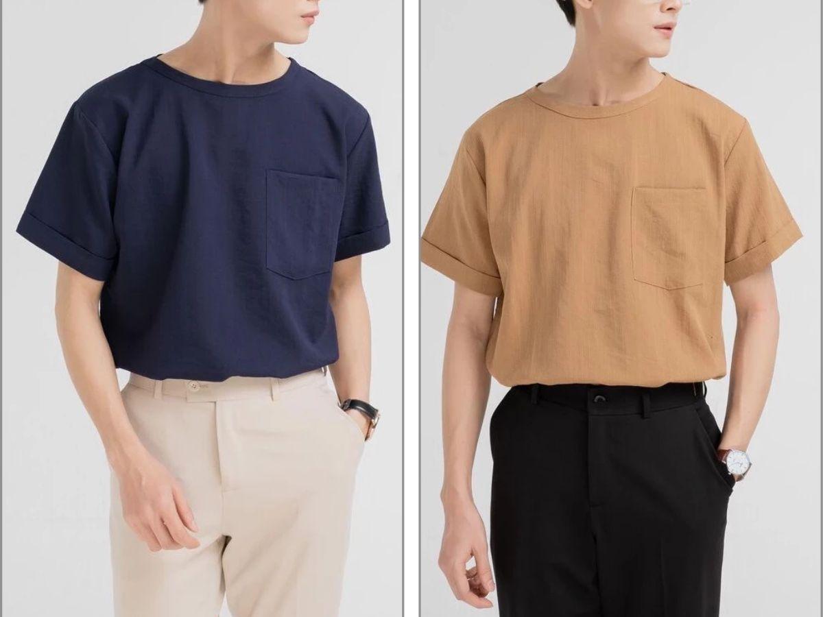 Áo phông oversize nam tay ngắn túi rộng trước ngực