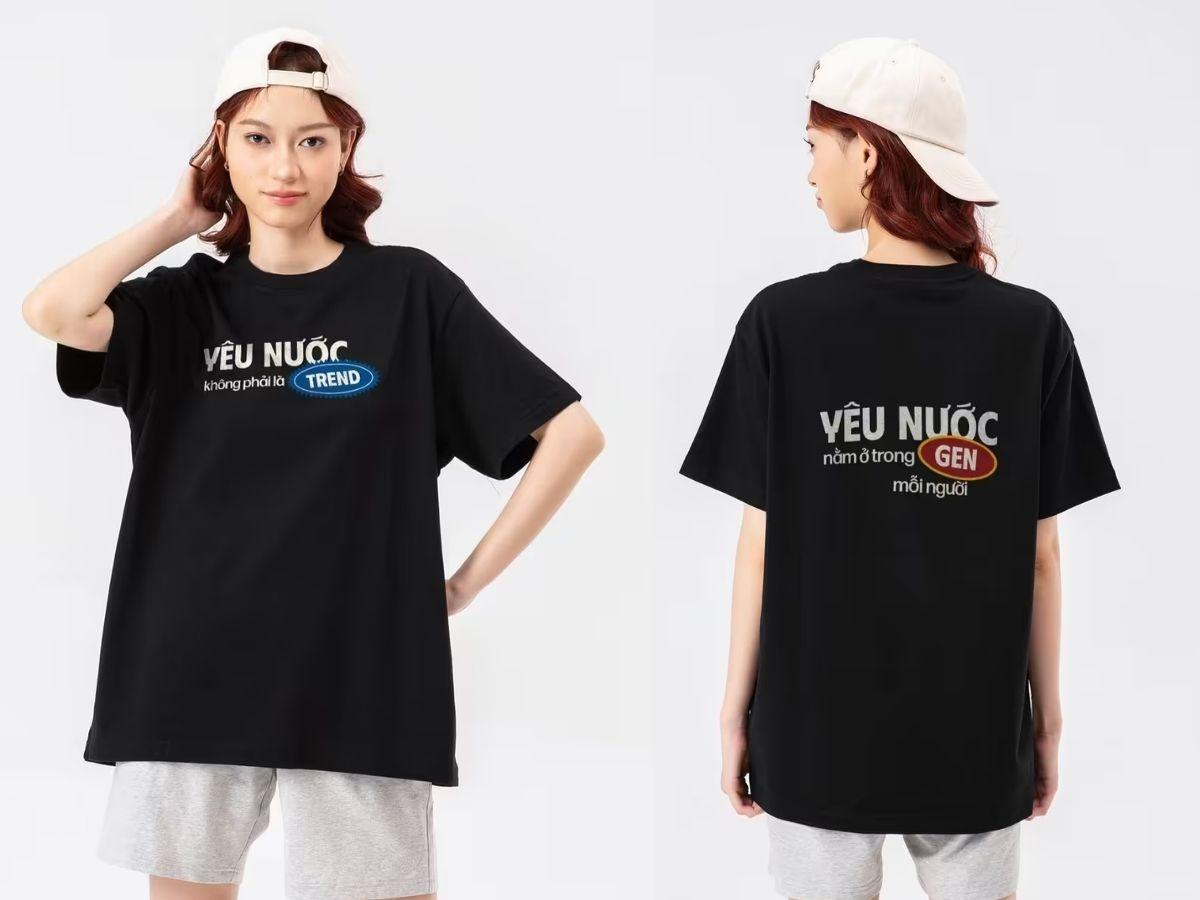 Mẫu áo thun Việt Nam với slogan Yêu Nước Trong Gen của Coolmate