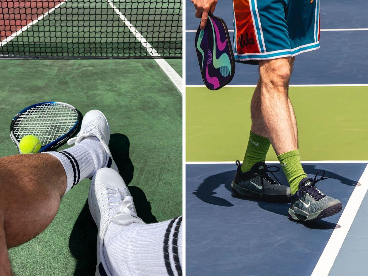 Giày tennis và pickleball có sự giống nhau ở độ bám, chất liệu