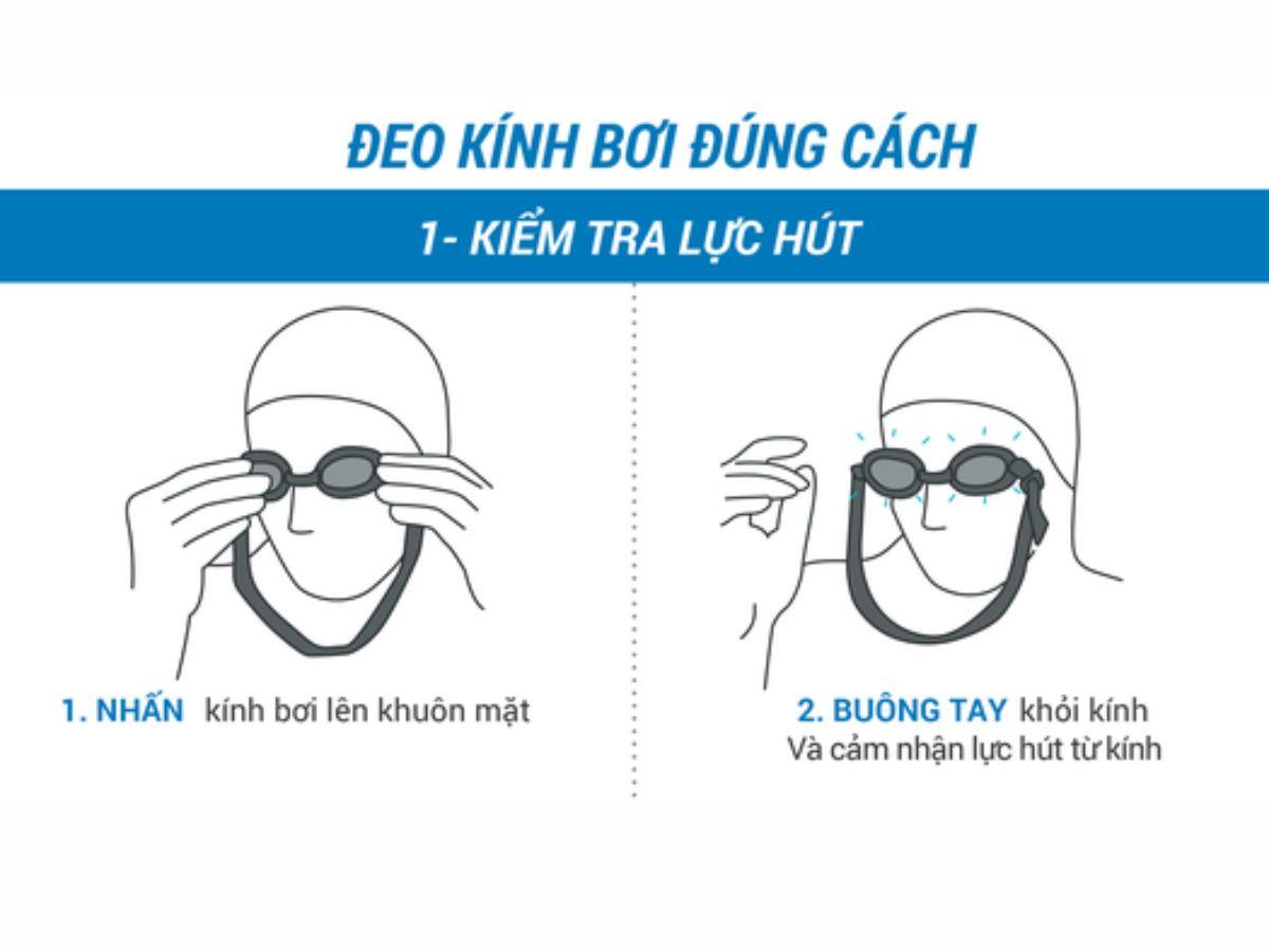 Kiểm tra kích thước và độ ôm của kính bơi