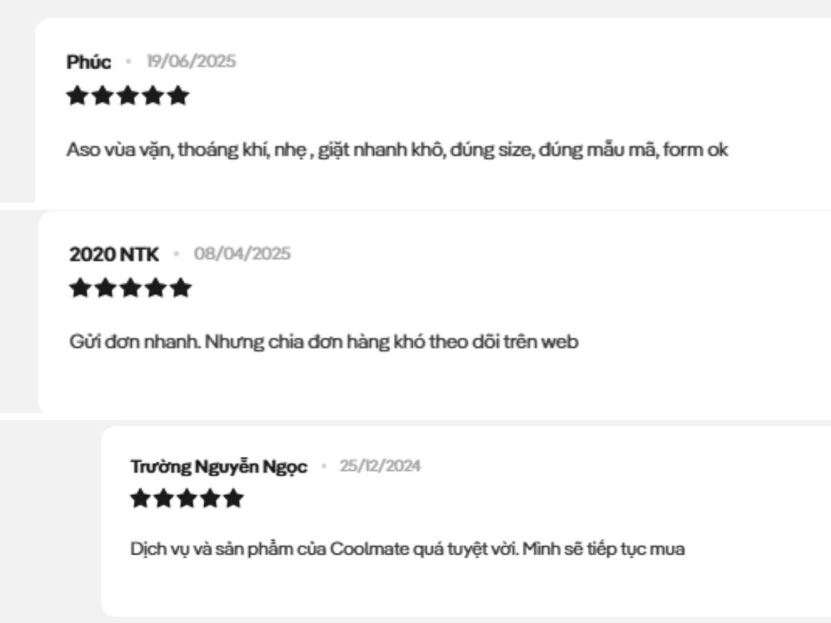 Chia sẻ của khách hàng khi dùng áo trên website