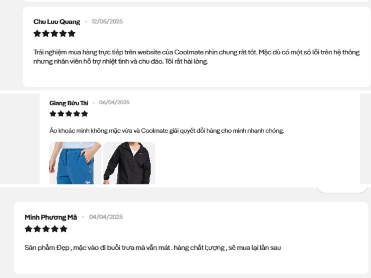 Chia sẻ của khách hàng khi dùng áo trên website