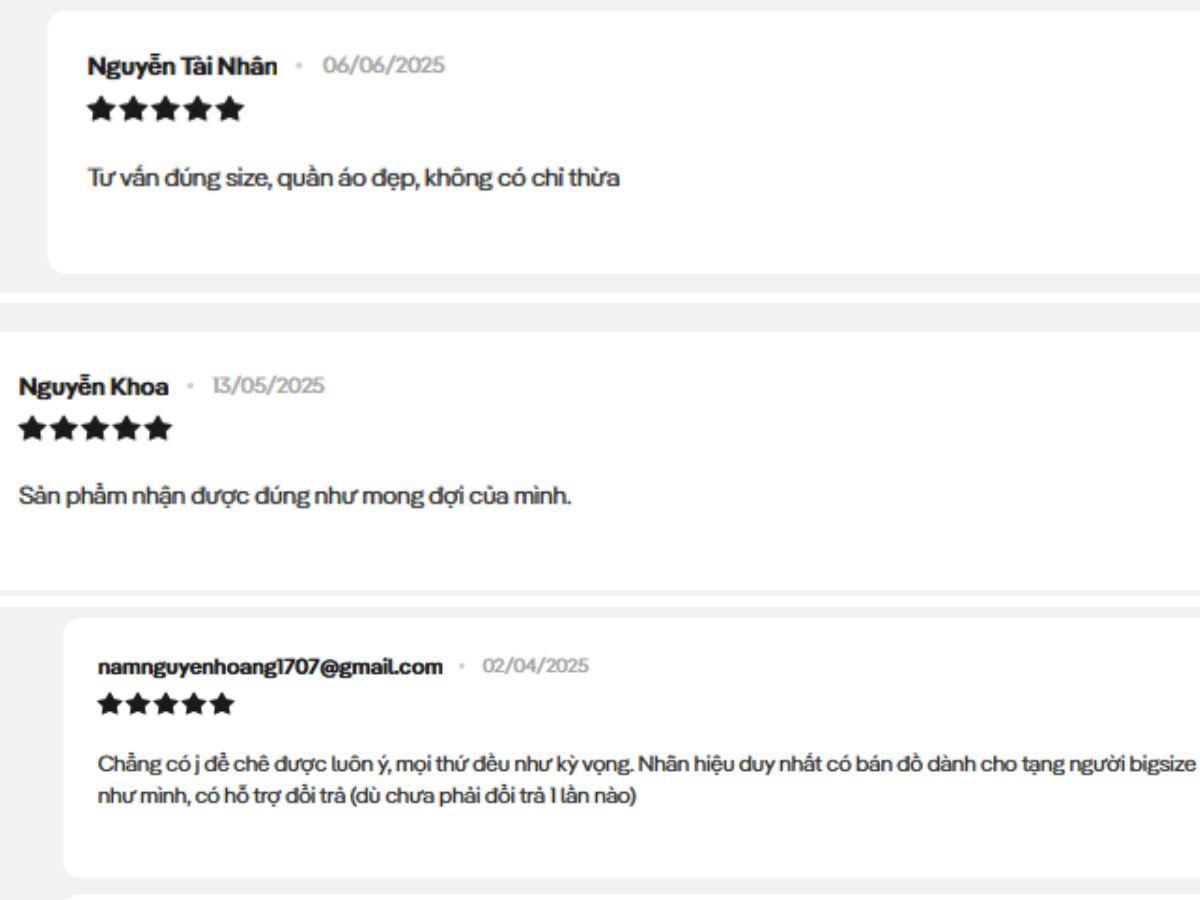 Chia sẻ của khách hàng khi dùng áo trên website