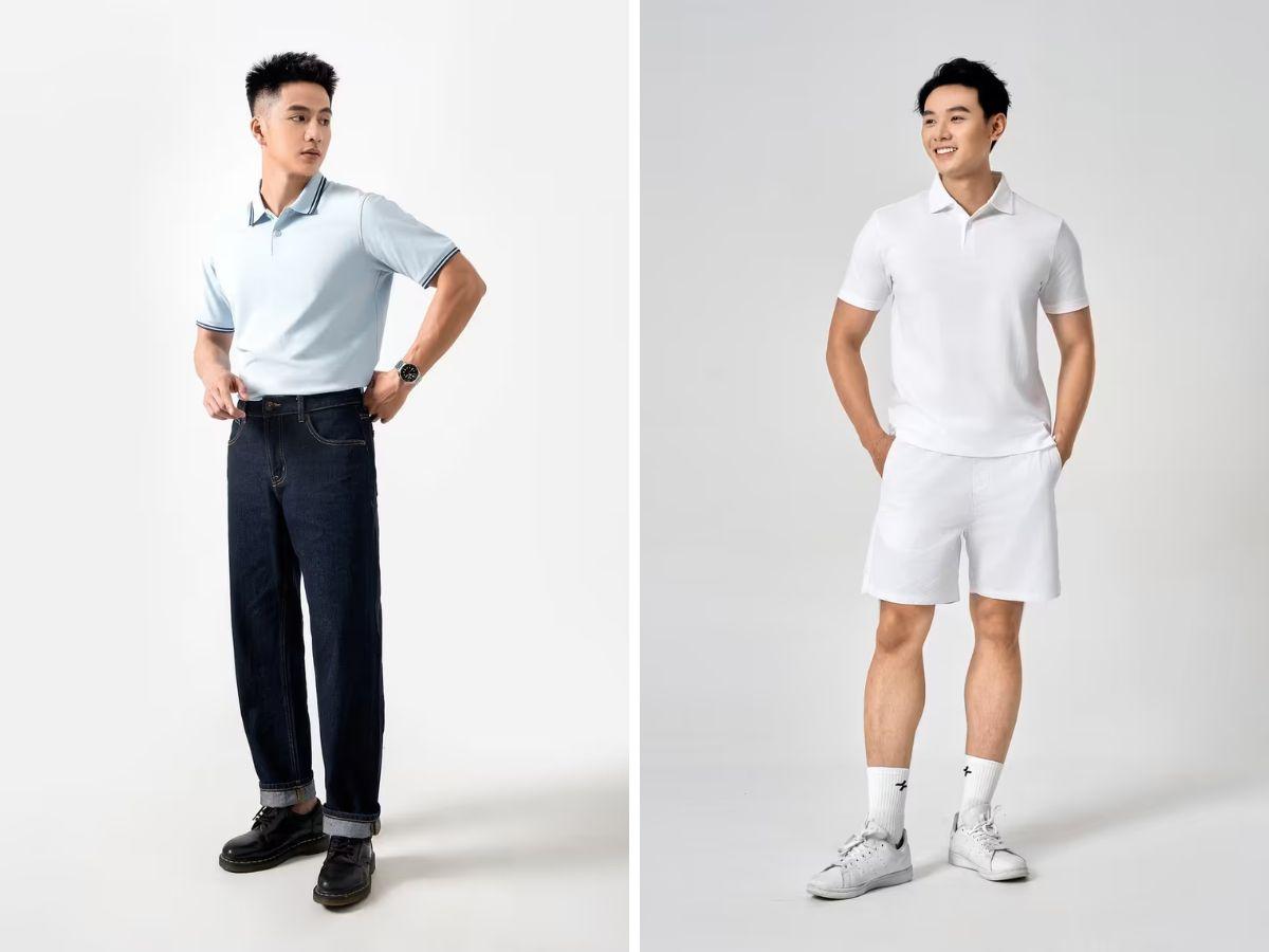 Phong các năng động sự kết hợp giữa áo cùng quần short và quần jean