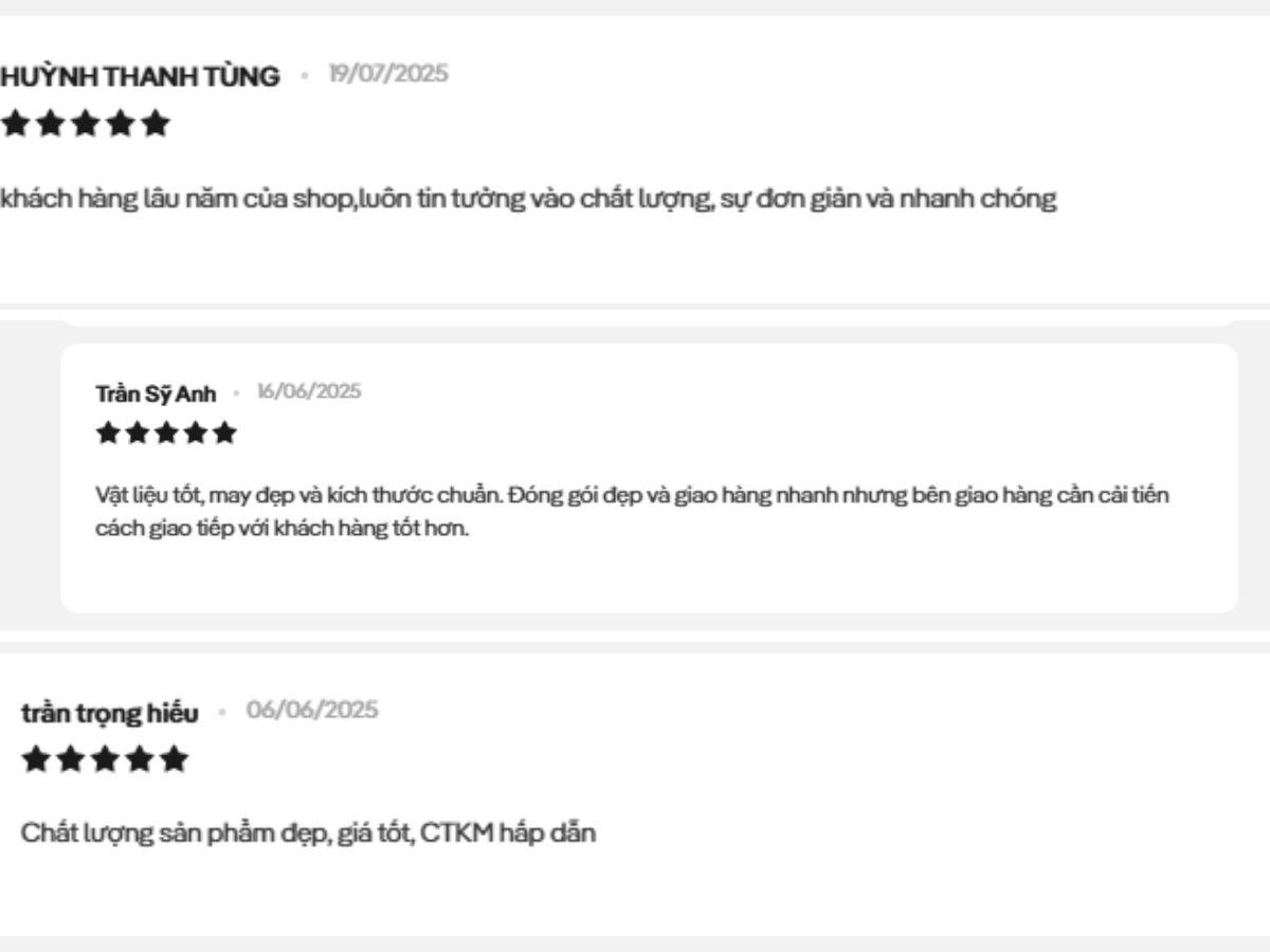 Chia sẻ của khách hàng khi dùng áo của Coolmate trên website