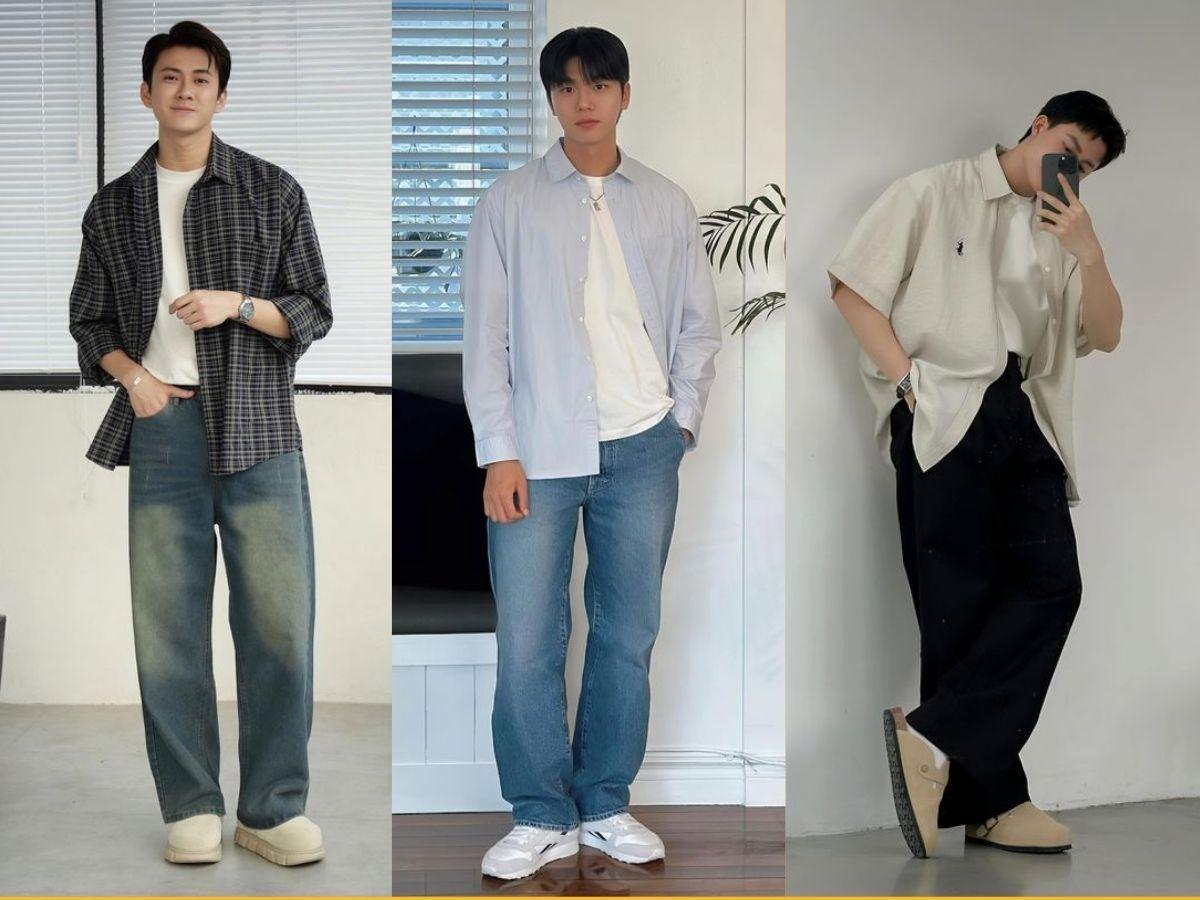 Phong cách Streetwear áo thun cùng sơ mi với quần jean