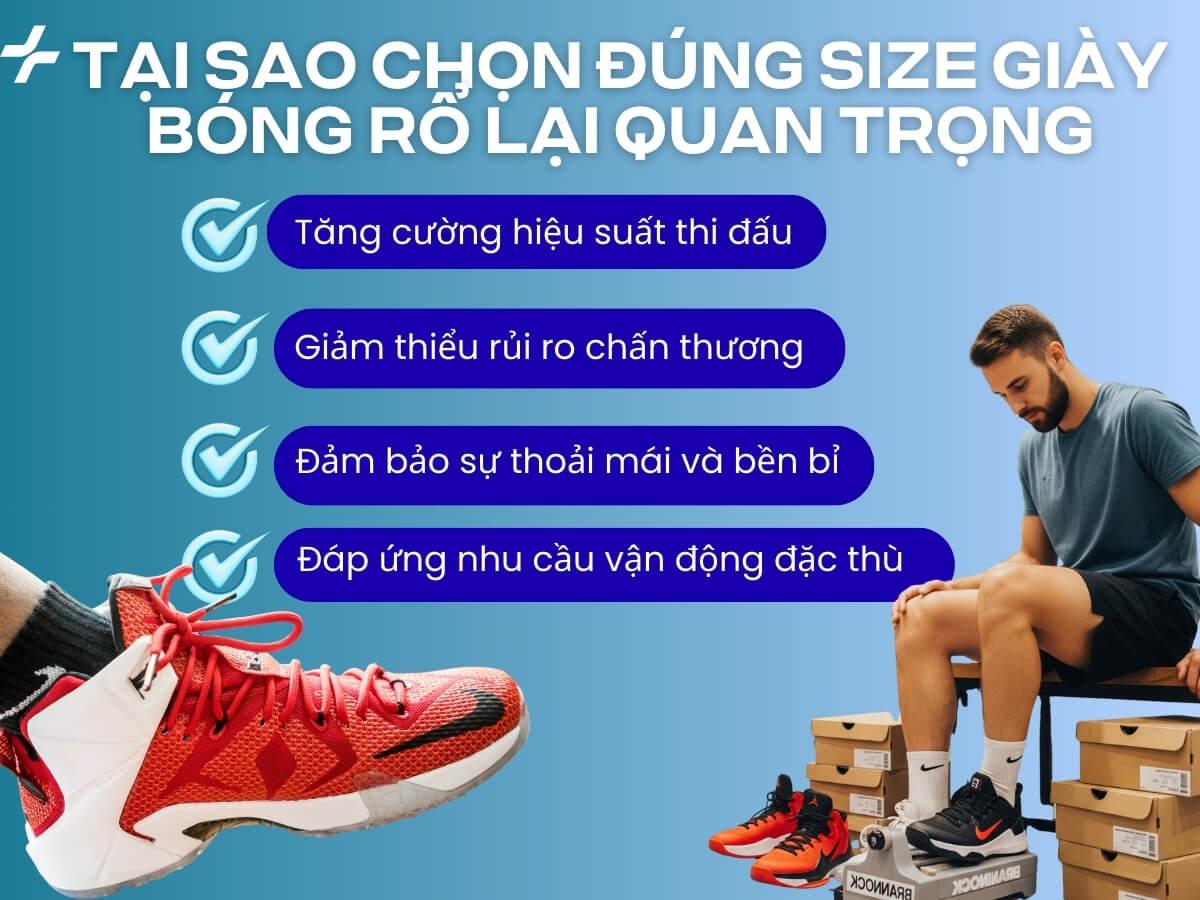 Chọn giày bóng rổ đúng size giúp thoải mái và an toàn khi thi đấu
