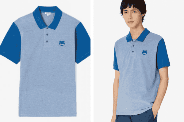 Áo polo nam cổ trụ Kenzo xanh