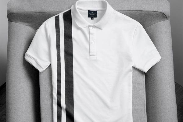 Áo polo nam phối 2 màu sọc đứng