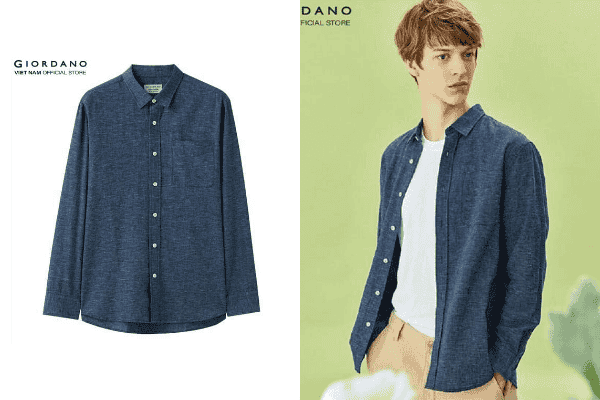 Áo sơ mi linen nam Giordano phối đồ