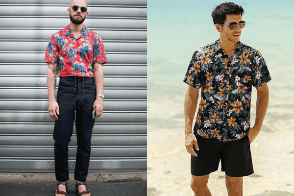 phối đồ với áo sơ mi nam tay ngắn họa tiết