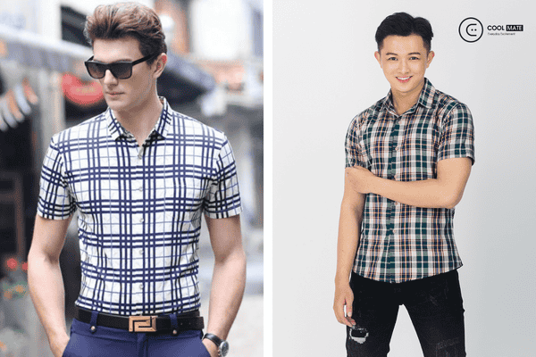Tạo dấu ấn thời trang riêng cùng áo sơ mi nam tay ngắn sọc caro