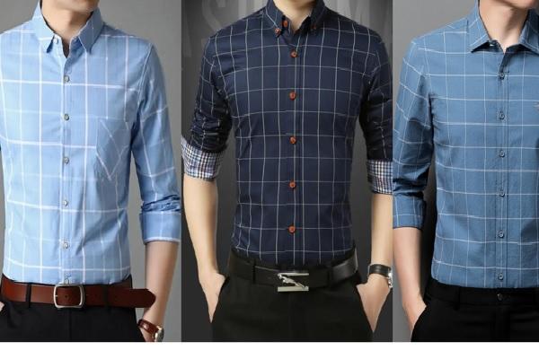 Áo sơ mi sọc caro form dài slim fit vừa vặn cho chàng trai cân đối