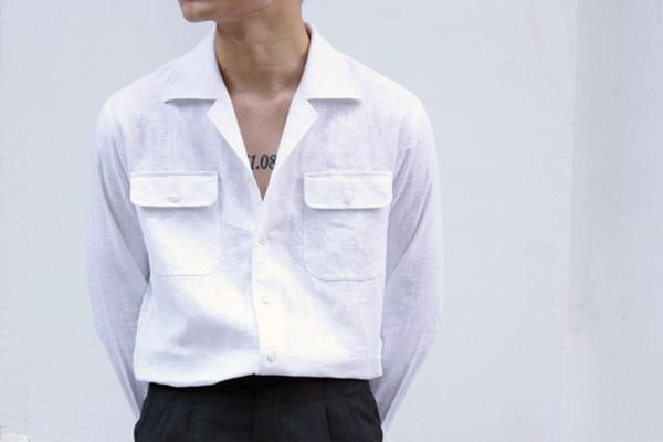 Áo sơ mi cổ Cuba oversize thoải mái, năng động
