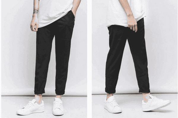 áo polo sọc ngang kết hợp quần baggy