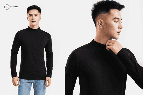 Chọn áo thun cổ cao tay dài theo dáng người