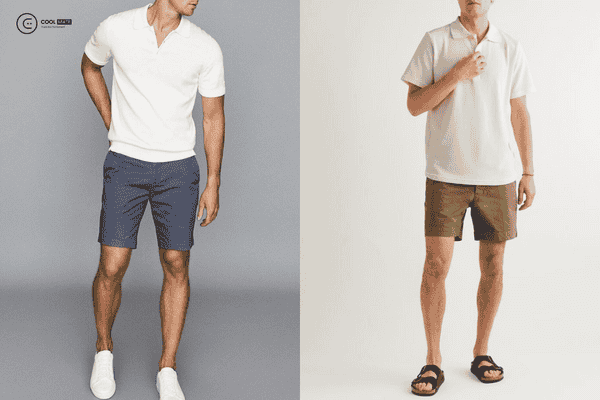 Mặc áo polo đẹp với quần short