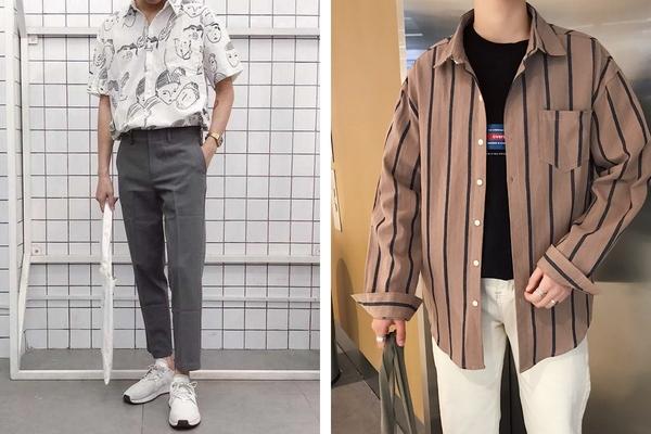 Áo sơ mi họa tiết và quần baggy - sự kết hợp thời thượng