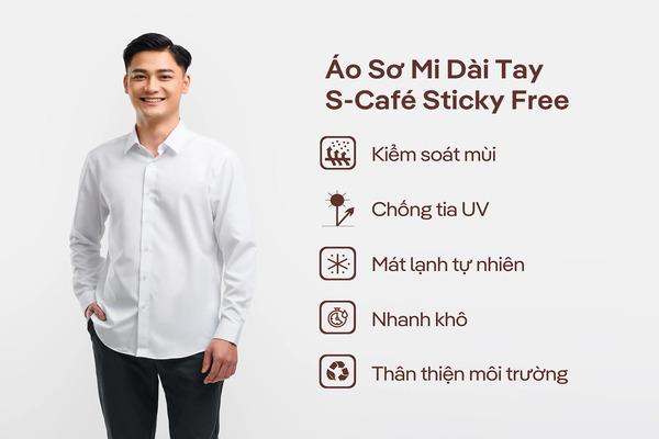 Áo sơ mi nam Café Sticky Free