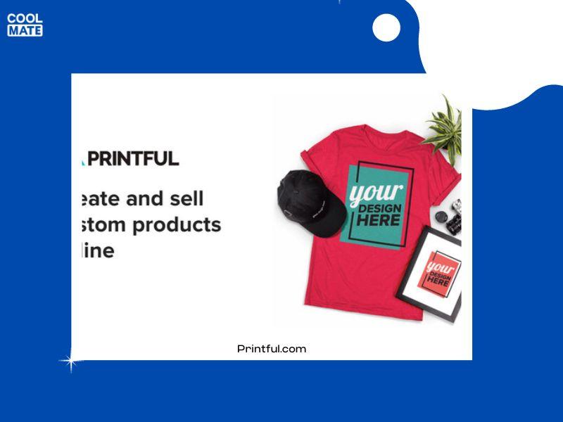 Giao diện website Printful.com với chức năng bán hàng trực tuyến