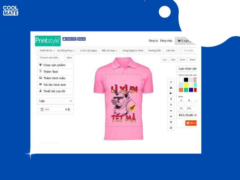Giao diện website Printstyle với nhiều mẫu thiết kế đa dạng