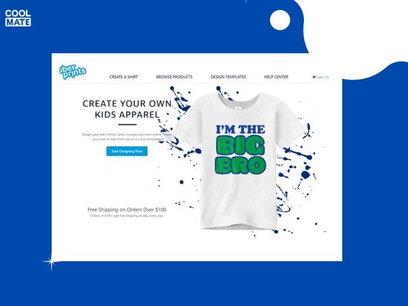 Giao diện website Uberprints với phong cách trẻ trung, hiện đại