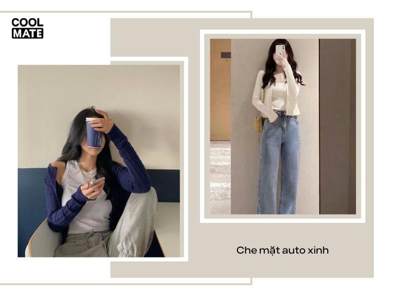 Cầm thứ gì đó che mặt