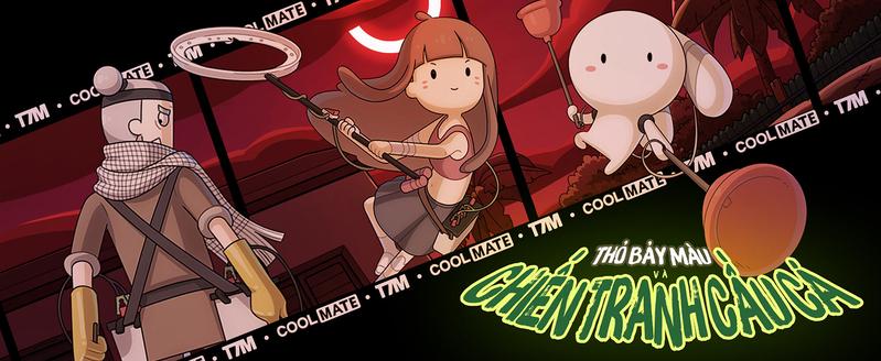 BST áo T-shirt Coolmate sẽ có các hình in Thỏ 7 Màu “Chiến Tranh Cầu Cá” ngộ nghĩnh