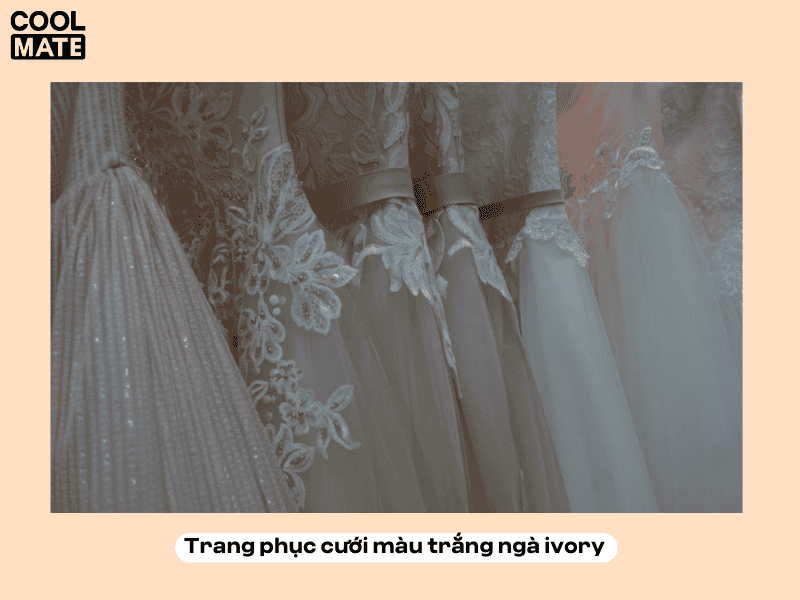 Trang phục cưới màu trắng ngà ivory 