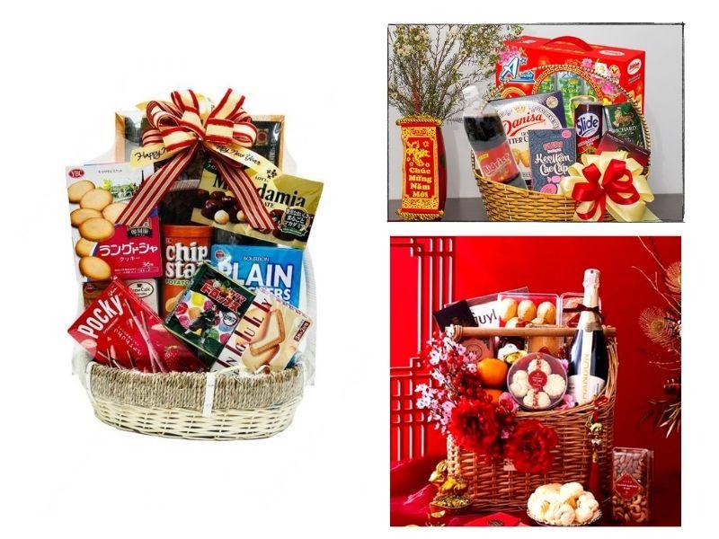 Tặng giỏ bánh kẹo là món quà phổ biến trong lần đầu ra mắt
