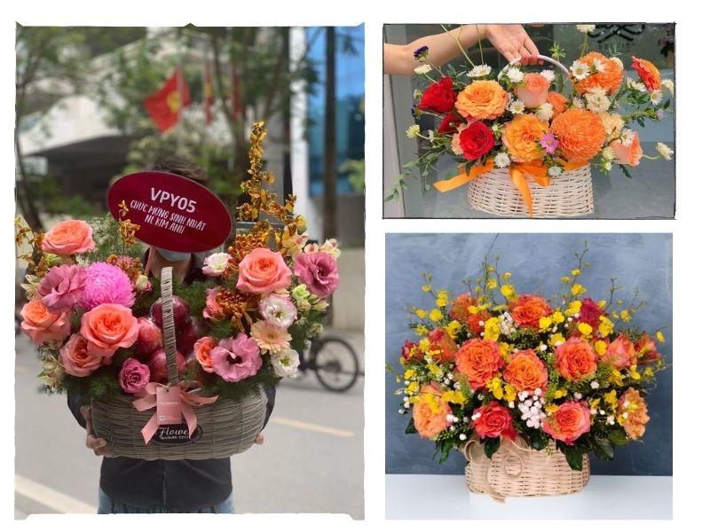Một giỏ hoa tươi đặc biệt dành tặng cho bác gái ngày đầu ra mắt