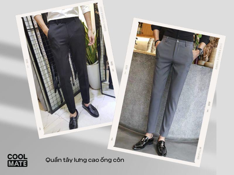 Quần tây lưng cao ống côn