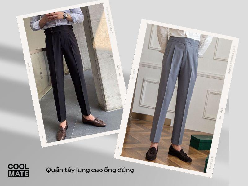 Quần tây lưng cao ống đứng