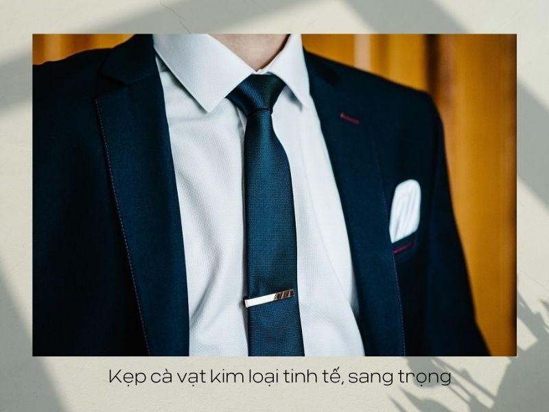 Kẹp cà vạt kim loại tinh tế, sang trọng 
