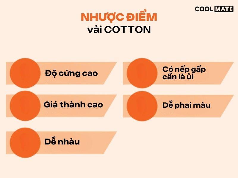 Nhược điểm của vải Cotton