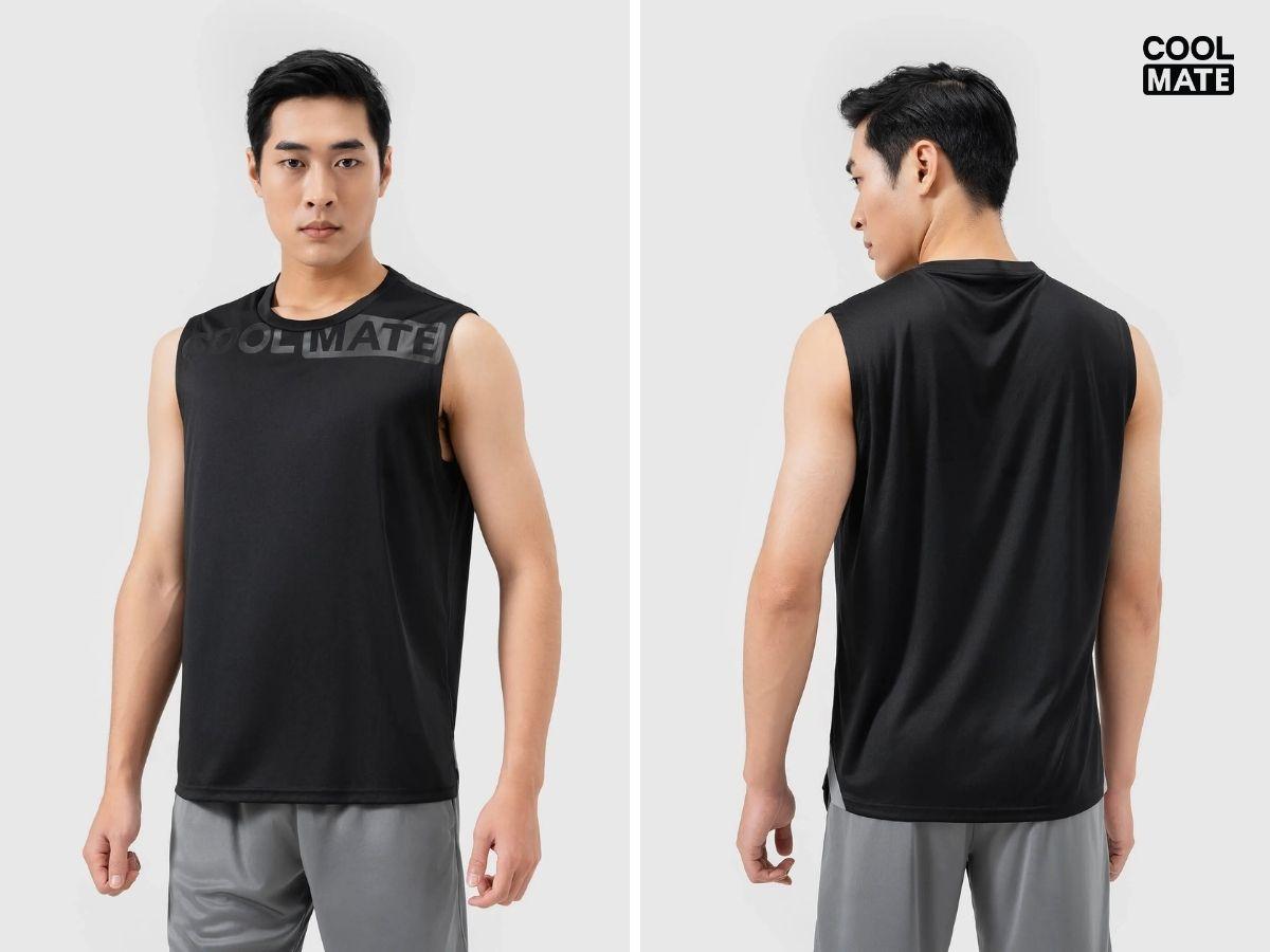 áo tanktop nam thể thao active logo thời trang