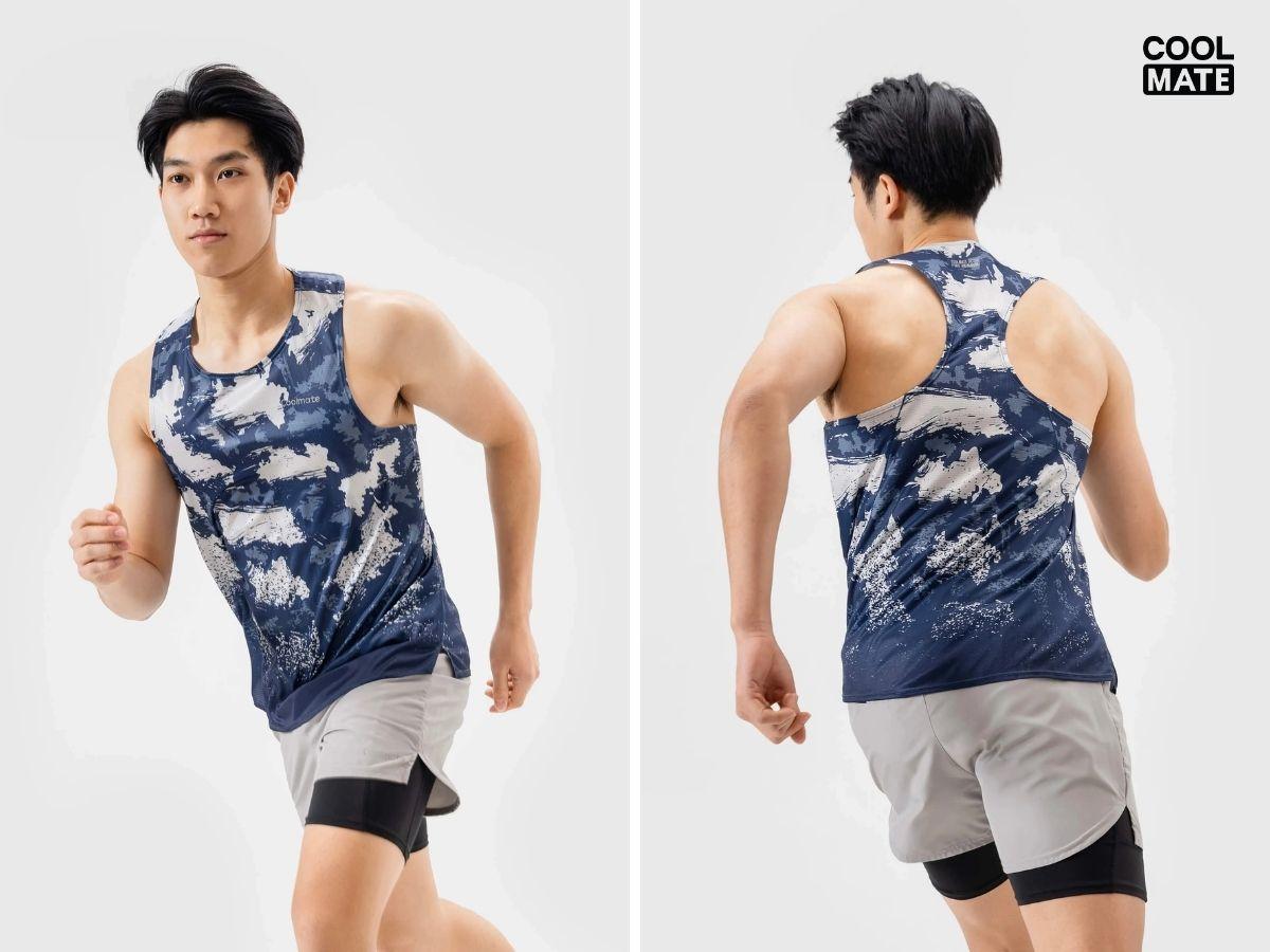 áo singlet chạy bộ nam graphic frosty mountain