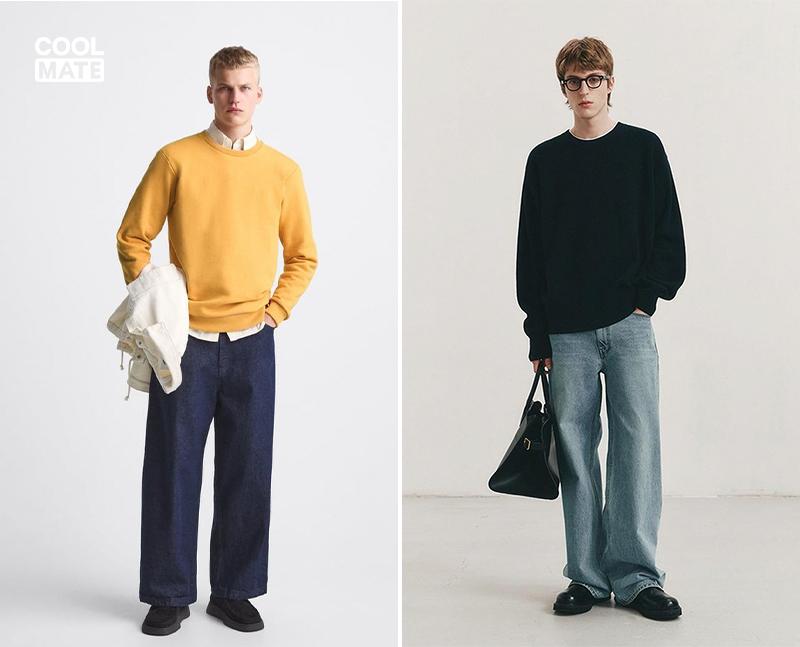 Áo giữ nhiệt với quần ống rộng