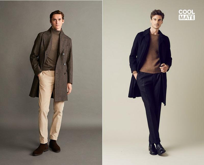 Áo măng tô với áo giữ nhiệt