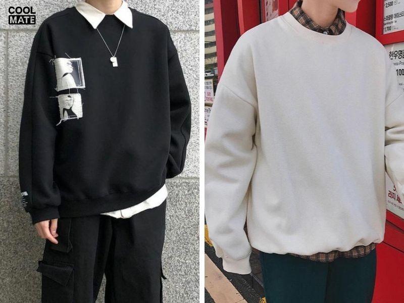 Phối áo hoodie không mũ phong cách cá tính