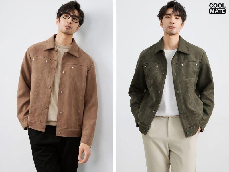 áo khoác da lộn Kết hợp cùng áo sweater