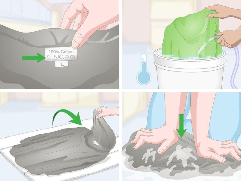 Không vò quá nhiều lần hoặc tác động lực mạnh khi giặt