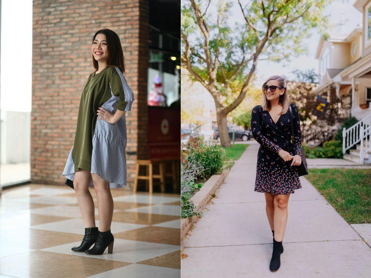 Những cô nàng nấm lùn nên chọn boot cao gót và có cổ cao vừa phải