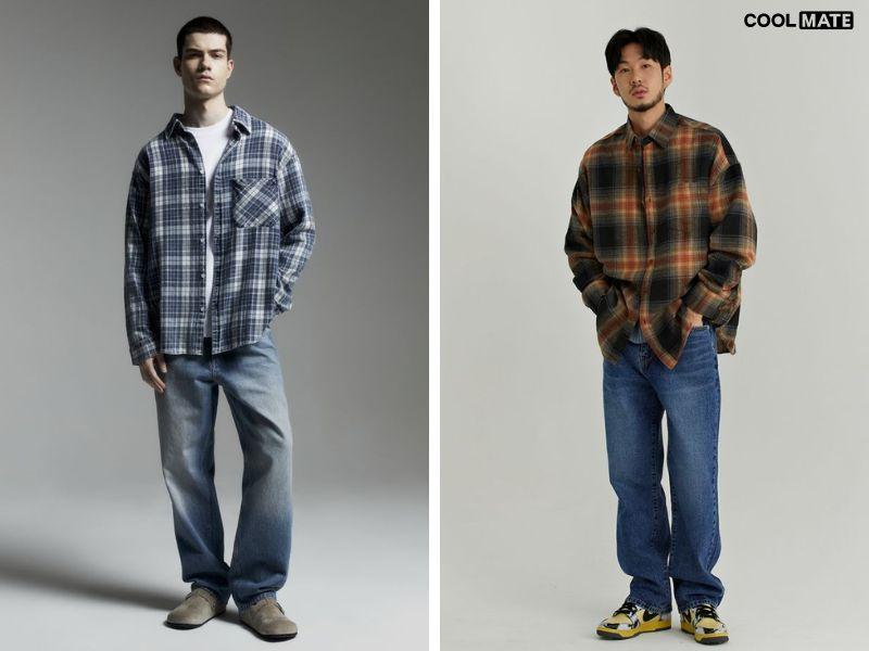 quần baggy nam jeans mài wash