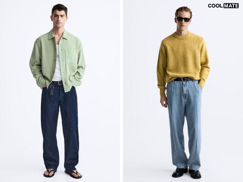 quần baggy jean chất liệu cotton