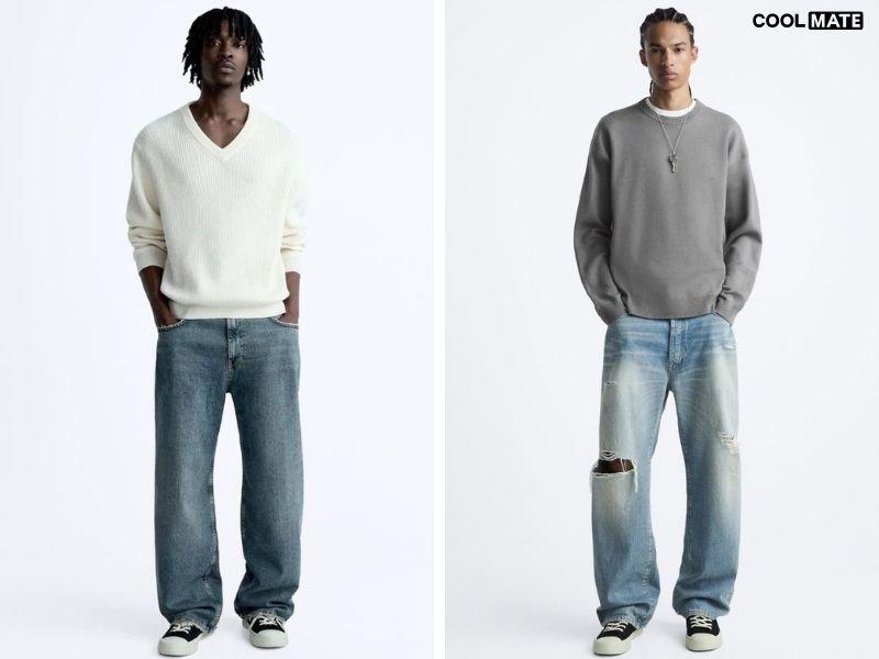 Phối đồ với quần baggy jean
