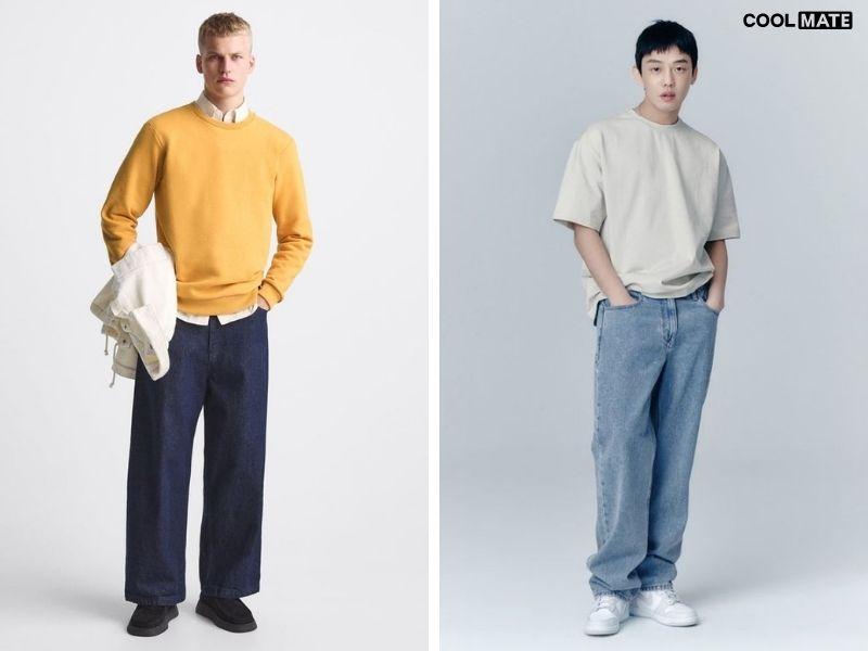 quần baggy jean chất liệu demin